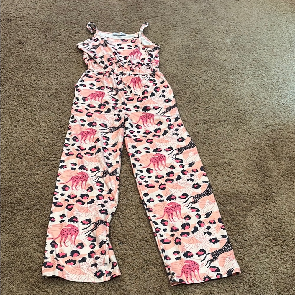 Daisy Pink and Black Wide-Leg Jumpsuit